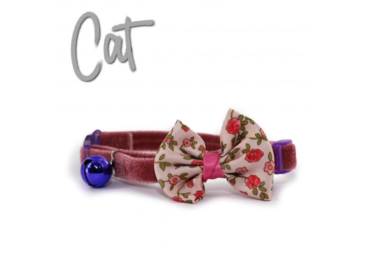 Ancol Vintage Bow Safety Cat Collar Pink