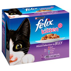 Felix Kitten Mixed Selection in Jelly 12 Pack, 100g