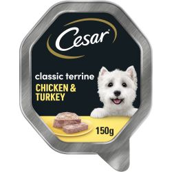 Cesar Classic Terrine Wet Dog Food with Chicken and Turkey, 150g