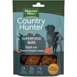 Country Hunter Superfood Bar Duck with Carrot & Pumpkin Seeds, 100G - Pets Fayre