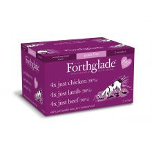 Forthglade Just 90% Multicase Grain Free 12 Pack (4xChicken, 4xLamb, 4xBeef) - Pets Fayre