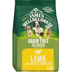 James Wellbeloved Grain Free Senior Dry Dog Food Lamb & Veg, 1.5kg