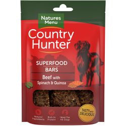 Country Hunter Superfood Bar Beef with Spinach & Quinoa, 100G - Pets Fayre